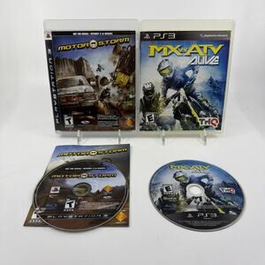 PS3 Racing Game Lot of 2 MX vs ATV Alive & MotorStorm PlayStation 3 Tested